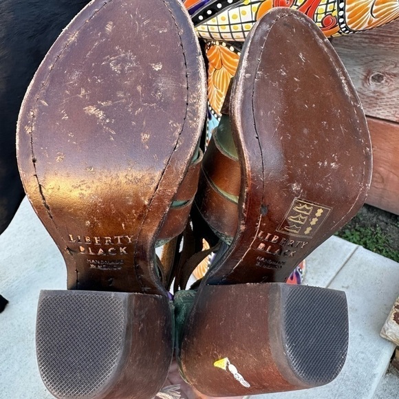 LIBERTY black turquoise black zippered heel - Picture 7 of 7